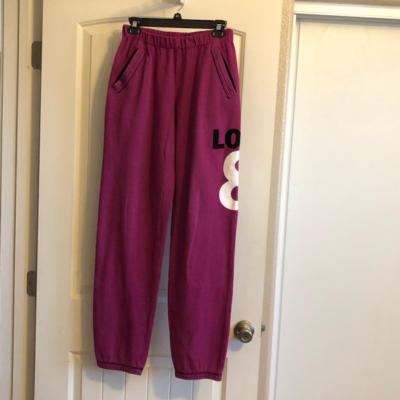 Mossimo Purple LOVE 8 Sweats - Picture 1 of 12